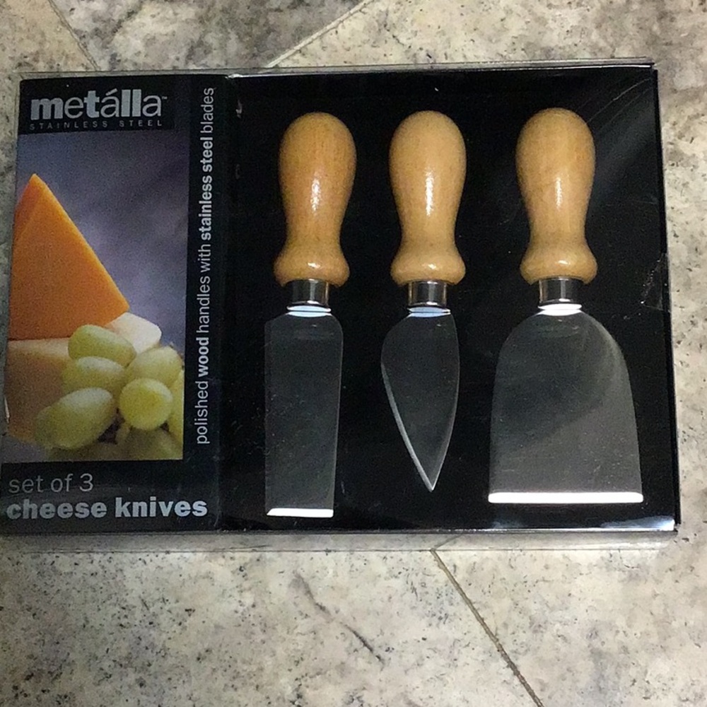 Metalla stainless steel set of 3 cheese knives